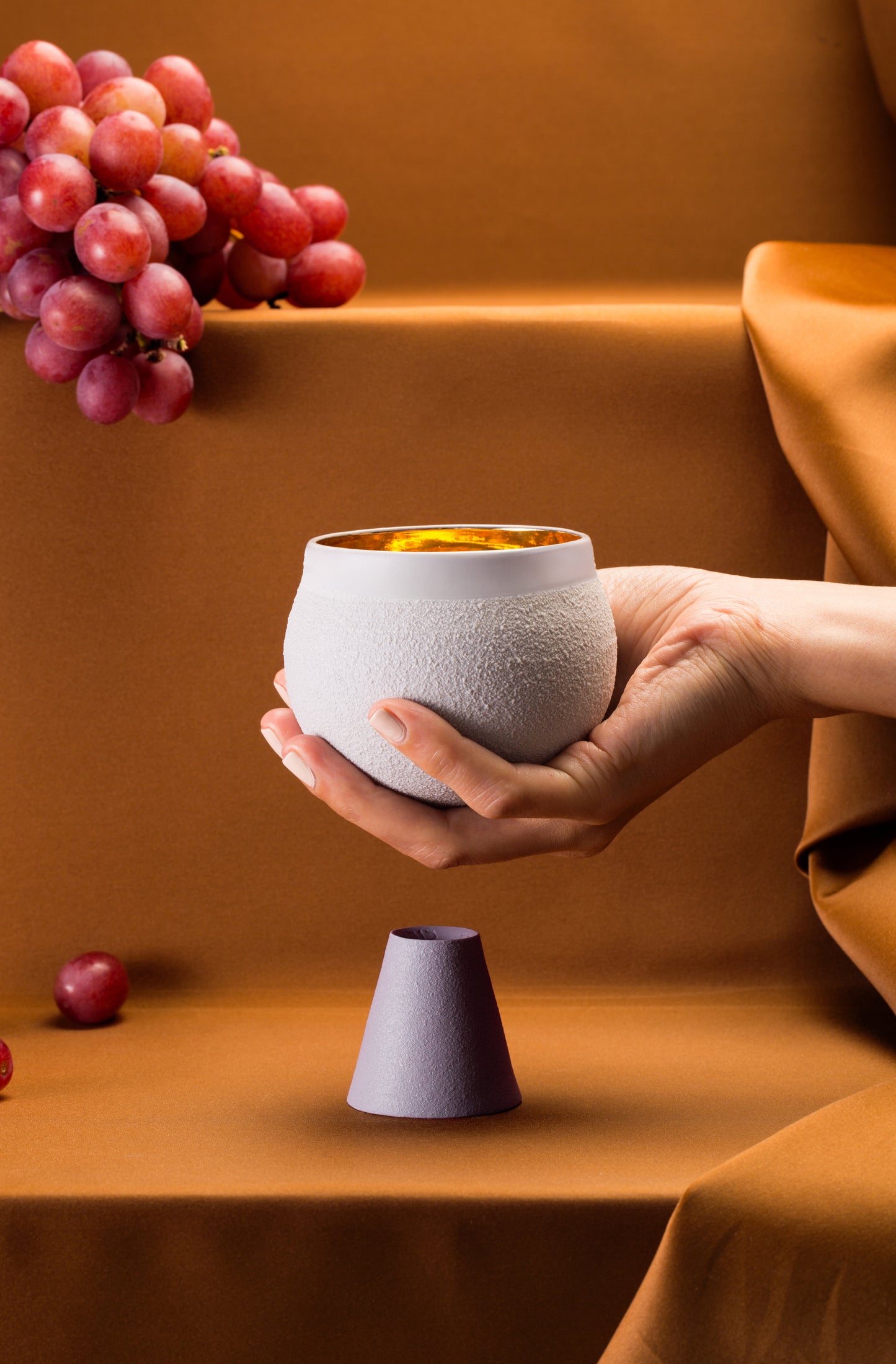 Porcelain Kiddush Cup in Lavender