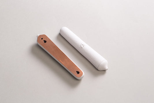 Porcelain Mezuzah Case in Light Grey
