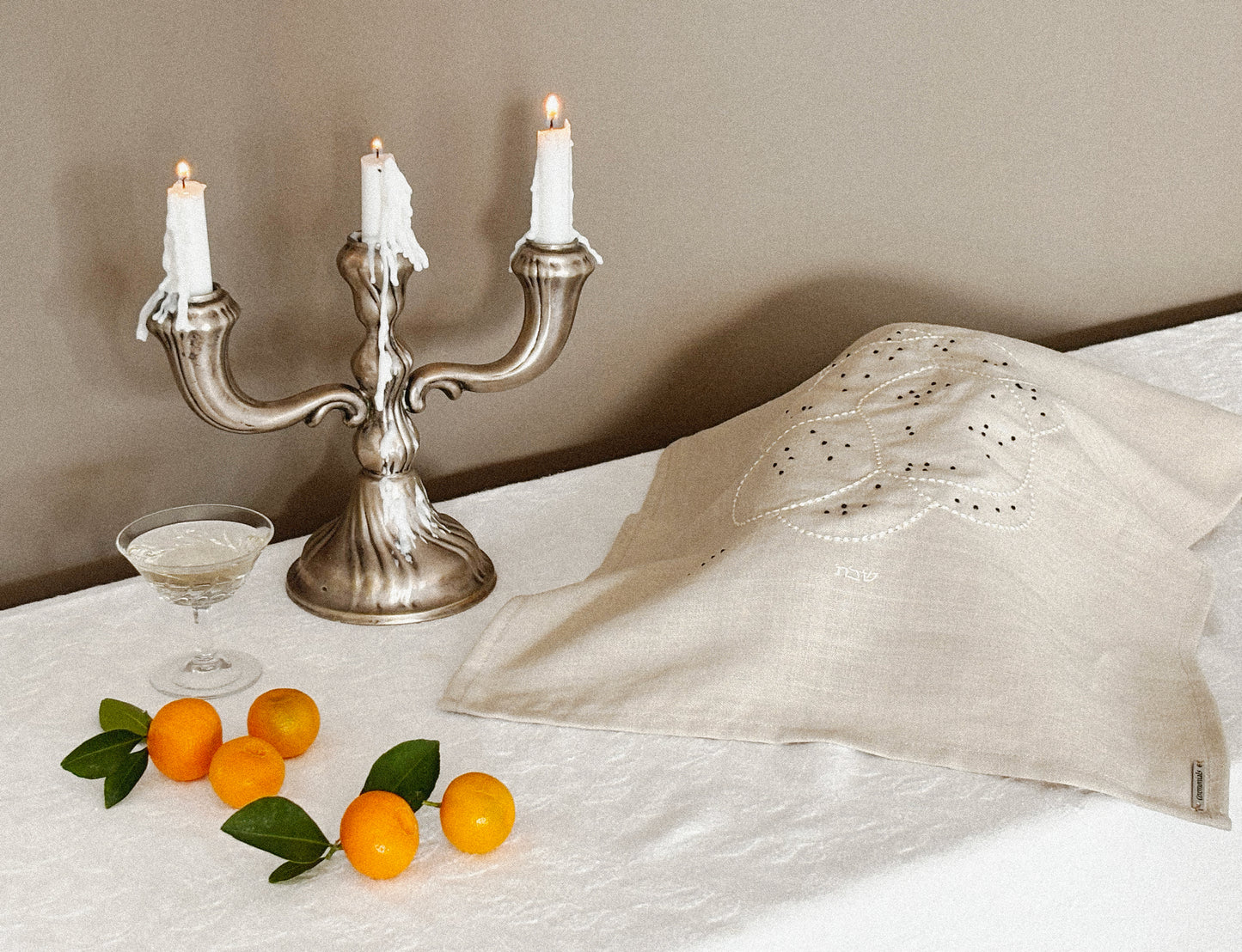 Ruth Challah Cover in Beige