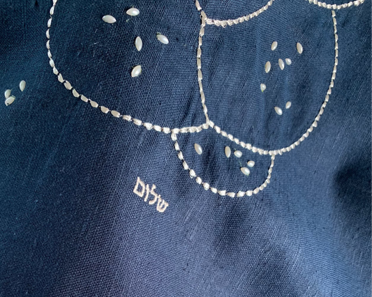 Ruth Challah Cover in Blue