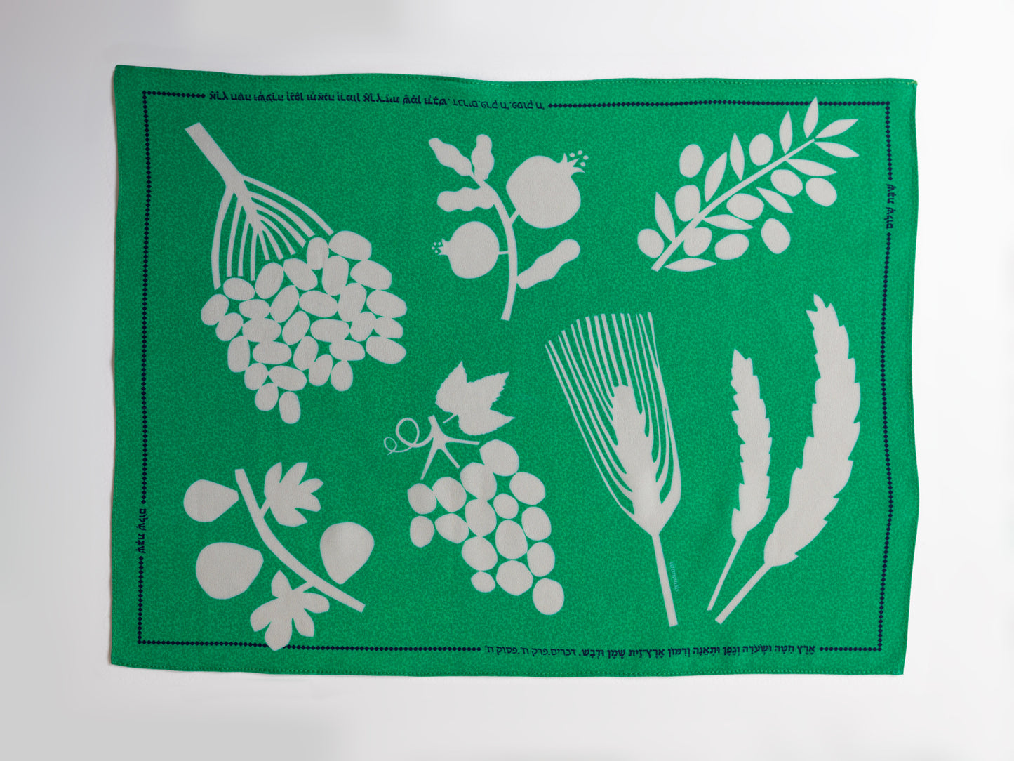 Eretz Silk Challah Cover The Seven Species Print