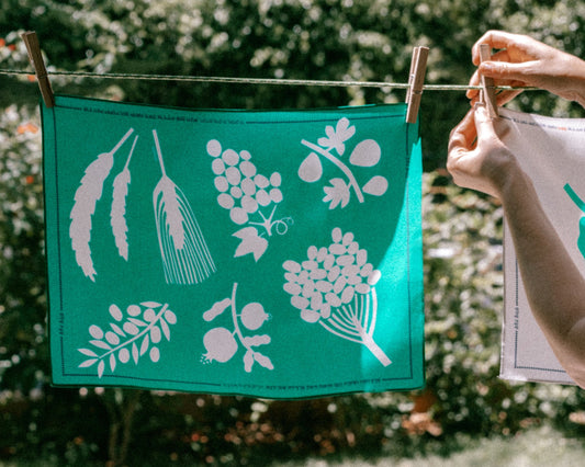 Eretz Silk Challah Cover The Seven Species Print