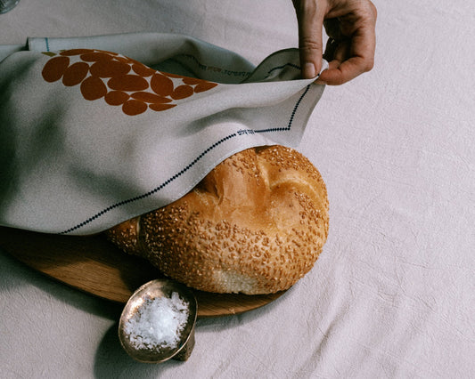 Eretz Silk Challah Cover Date Palm Print