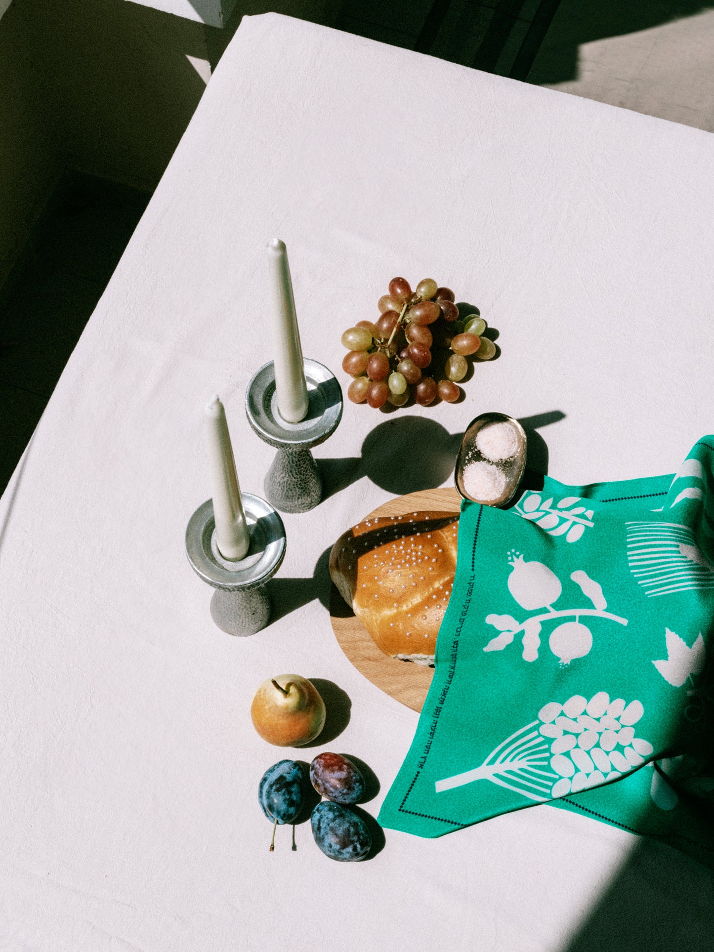 Eretz Silk Challah Cover The Seven Species Print