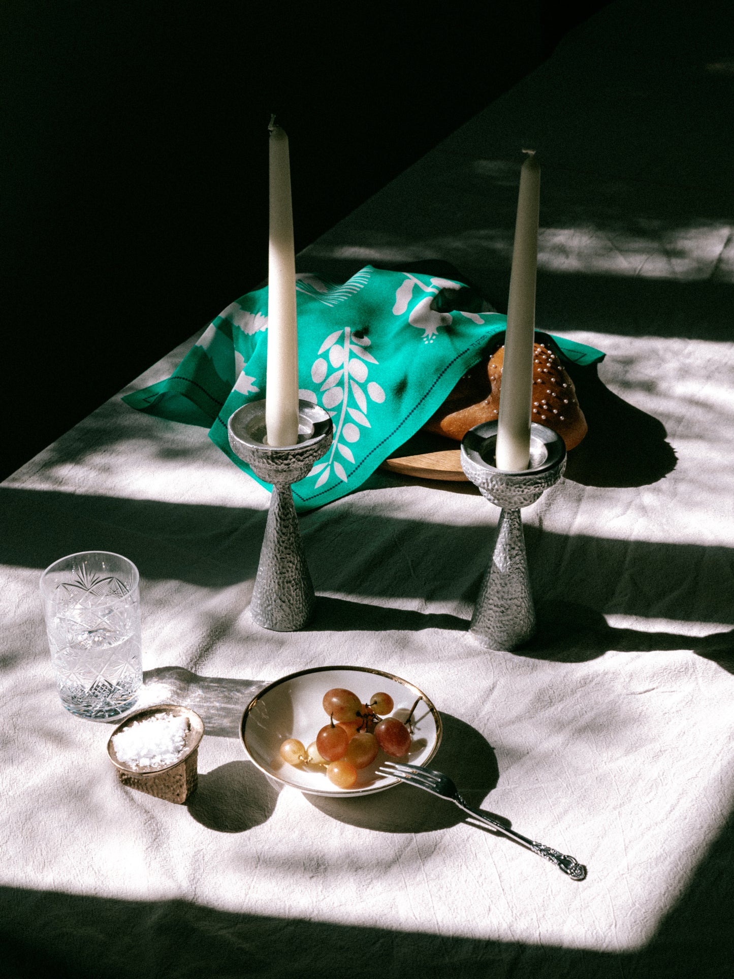 Eretz Silk Challah Cover The Seven Species Print