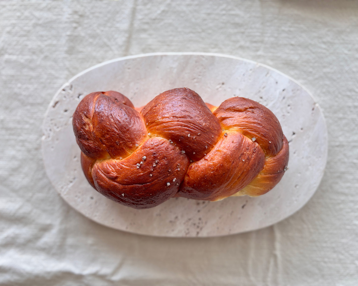 Challah Platter in Travertine