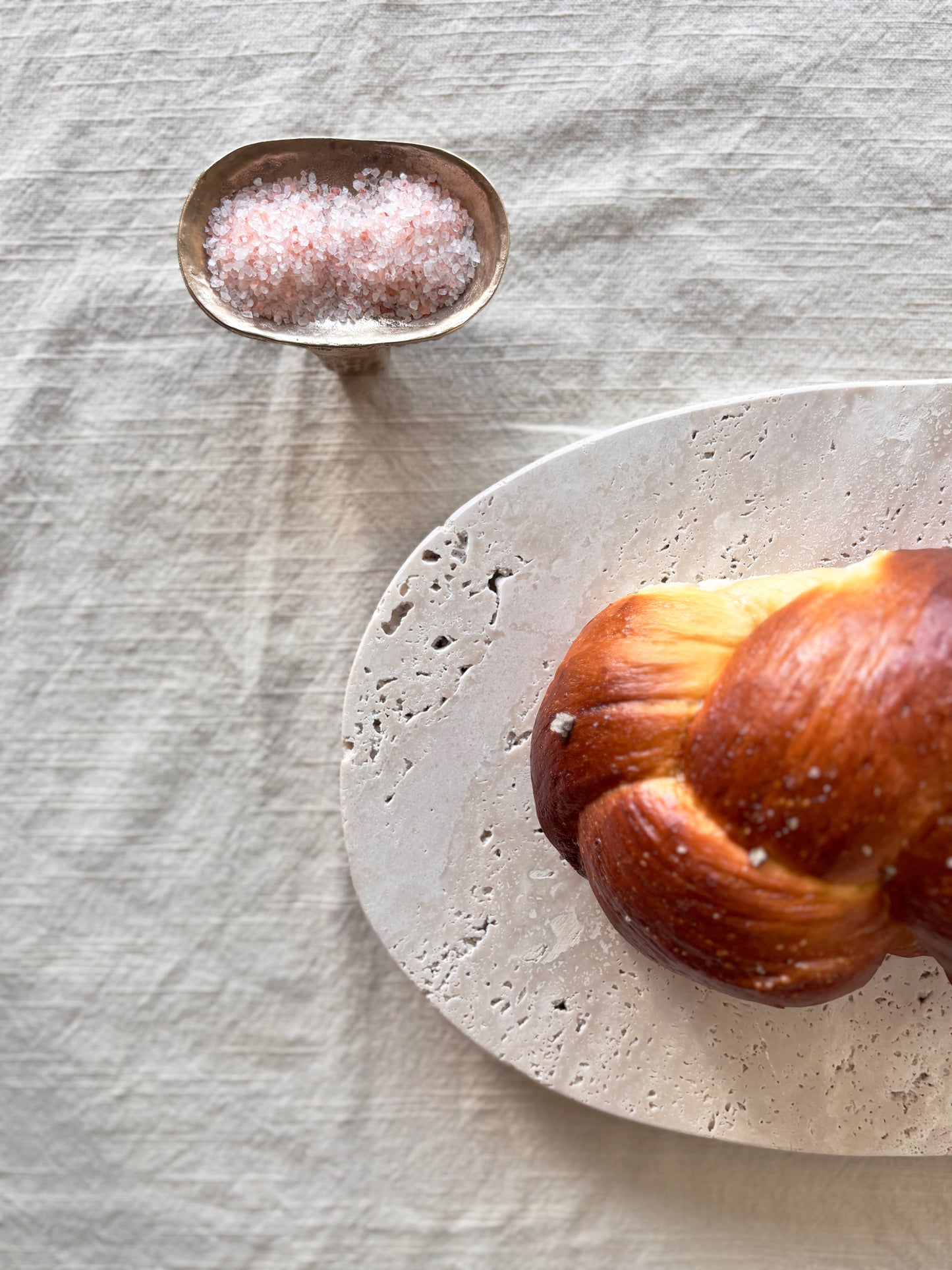 Challah Platter in Travertine